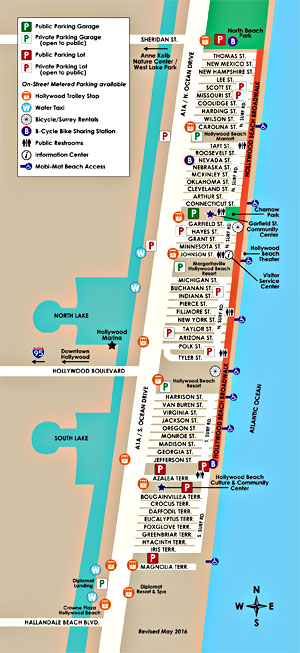 Hollywood Beach Parking map